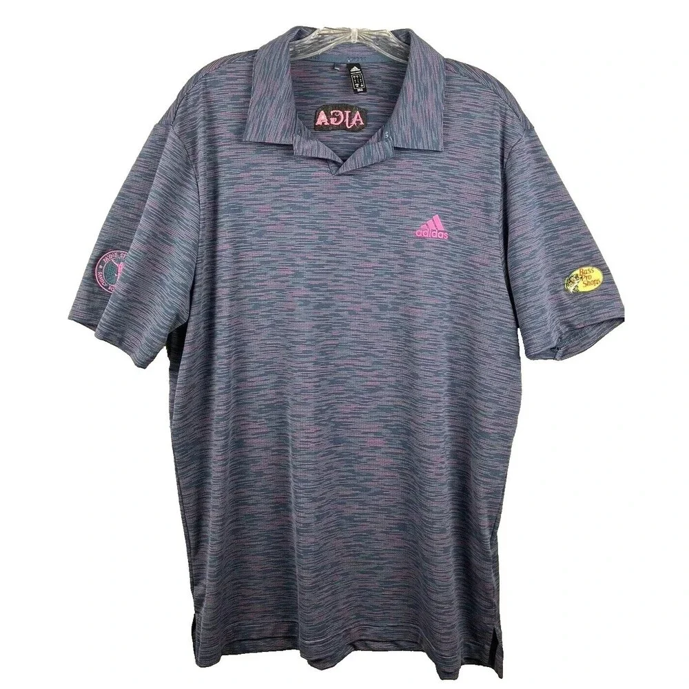 Adidas Primegreen AJGA Golf Shirt Mens L Payne Stewart Bass Pro American Jr Golf